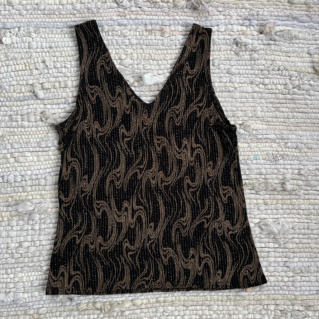 Glitter Wave Party V-Neck Tank Top